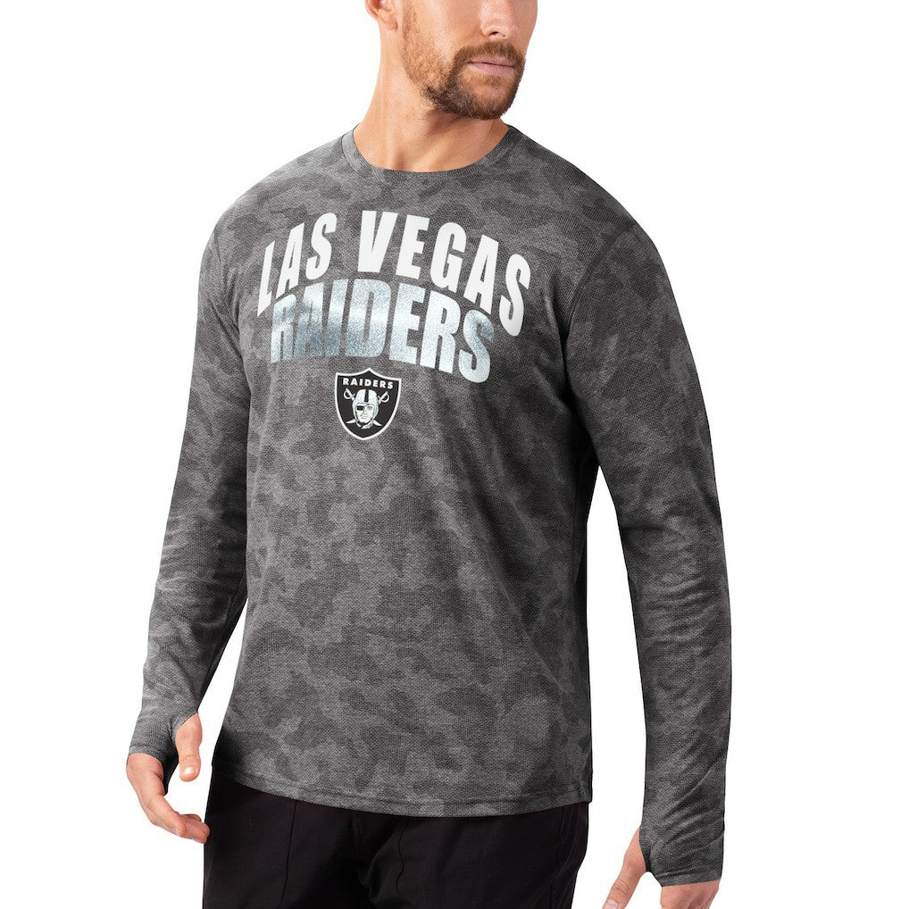 Las Vegas Raiders MSX by Michael Strahan Camo Performance Long Sleeve T-Shirt - Black discount