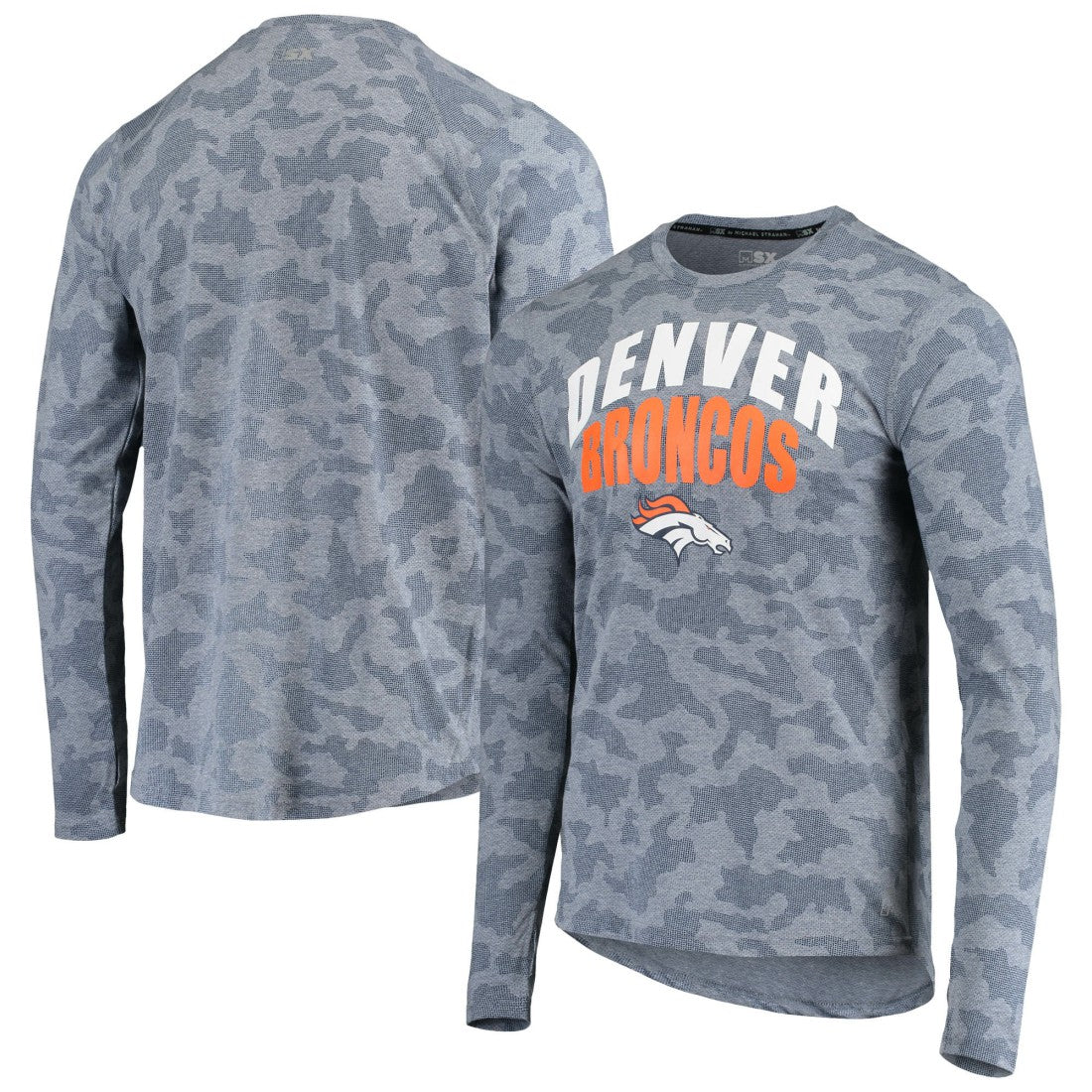 Denver Broncos MSX by Michael Strahan Camo Performance Long Sleeve T-Shirt - Navy online