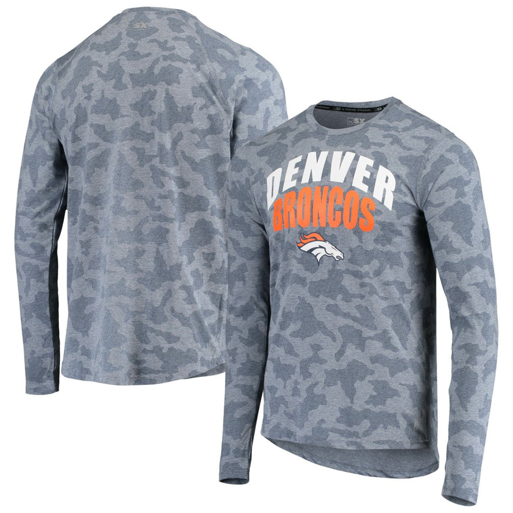Denver Broncos MSX by Michael Strahan Camo Performance Long Sleeve T-Shirt - Navy online