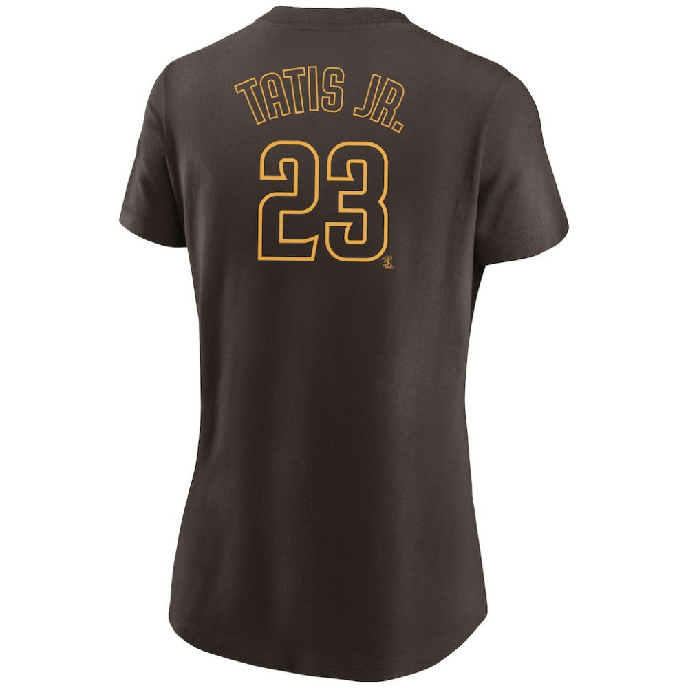 Fernando Tatis Jr. San Diego Padres Women's Name & Number T-Shirt Brown