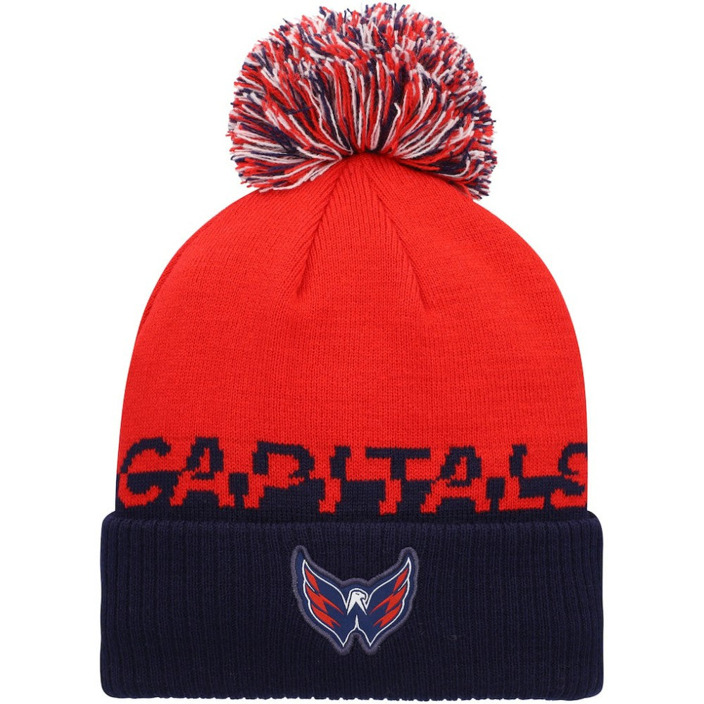 Washington Capitals adidas COLD.RDY Cuffed Knit Hat with Pom - Red/Navy Hats