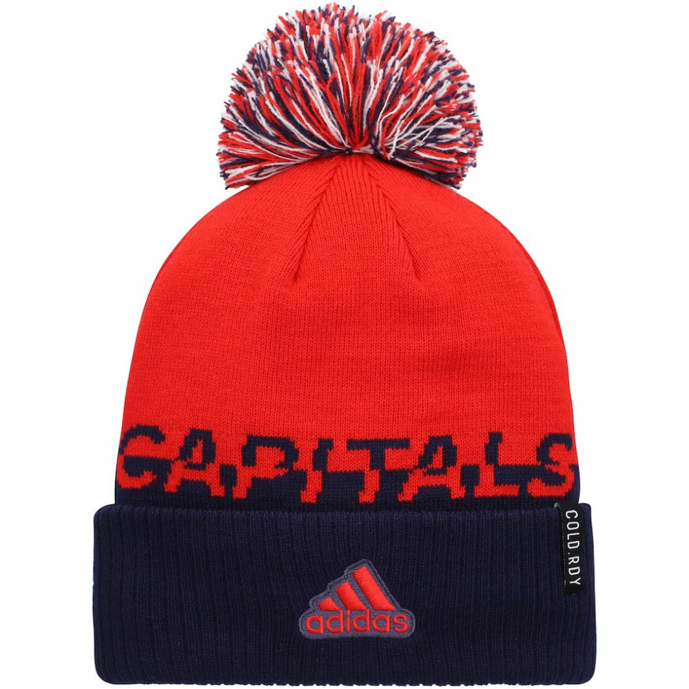 Washington Capitals adidas COLD.RDY Cuffed Knit Hat with Pom - Red/Navy Hats