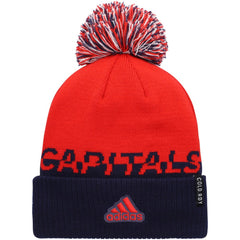 Washington Capitals adidas COLD.RDY Cuffed Knit Hat with Pom - Red/Navy Hats