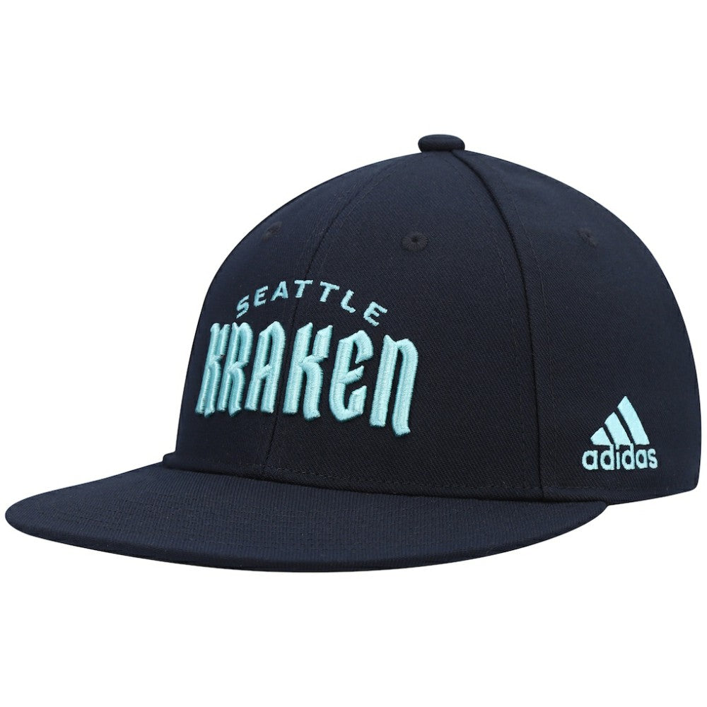 Seattle Kraken adidas Team Snapback Hat - Deep Sea Blue Hats