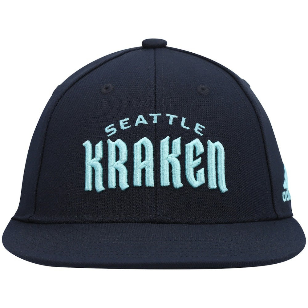 Seattle Kraken adidas Team Snapback Hat - Deep Sea Blue Hats