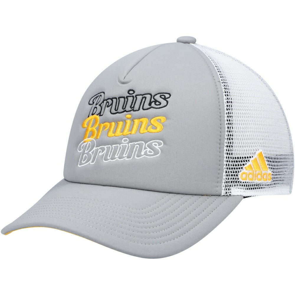 Boston Bruins adidas Women's Foam Trucker Snapback Hat - Gray/White Hats