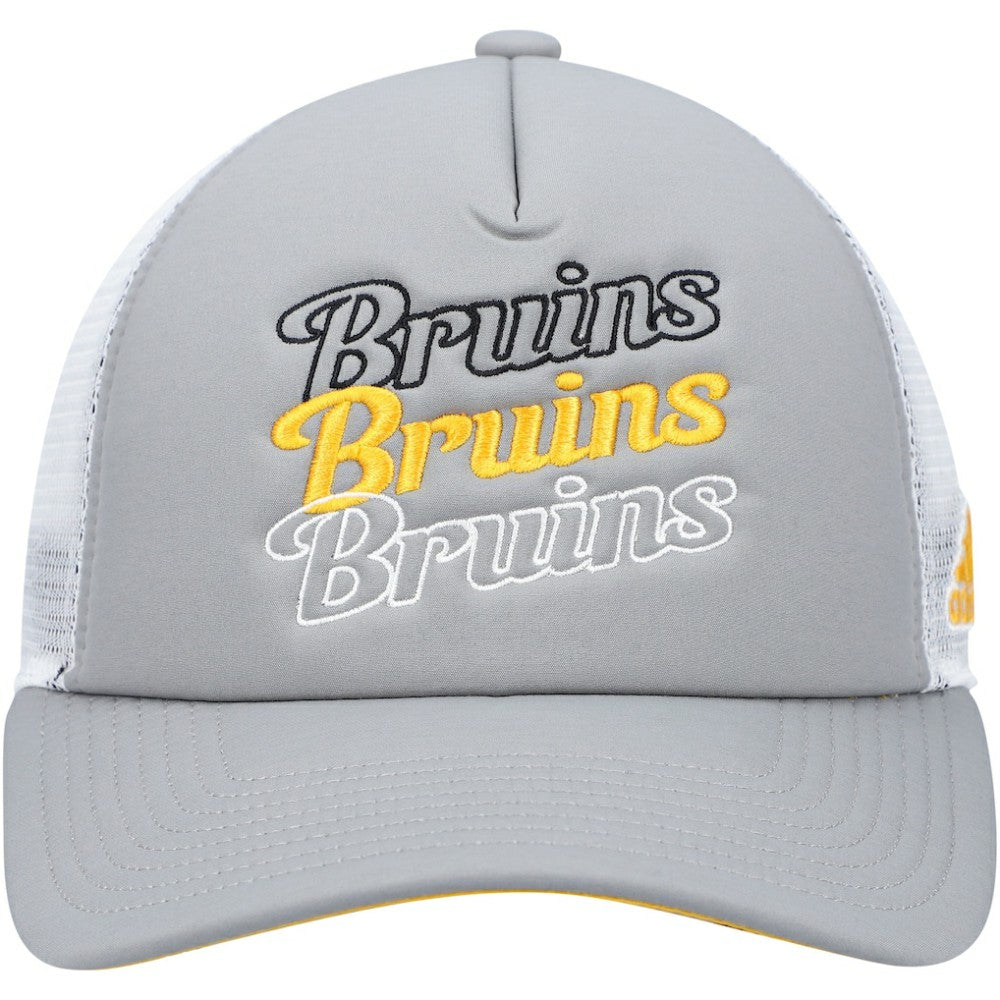 Boston Bruins adidas Women's Foam Trucker Snapback Hat - Gray/White Hats