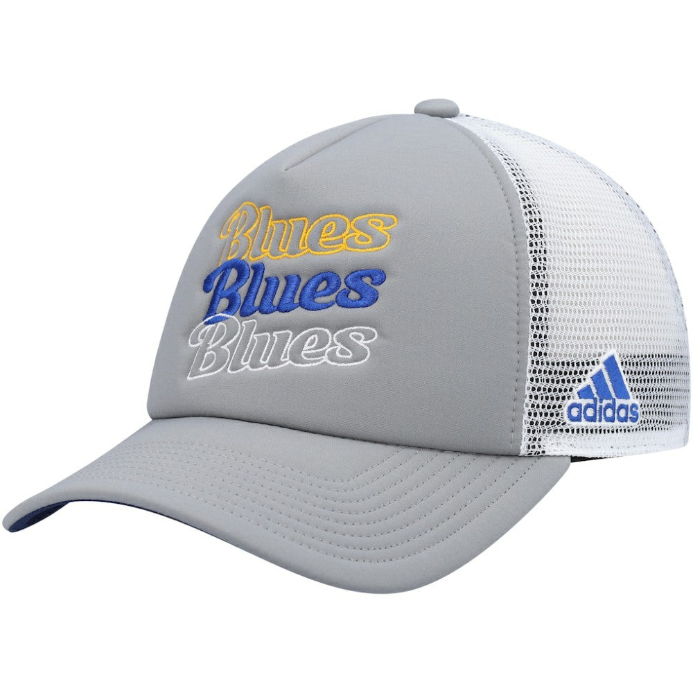 St. Louis Blues adidas Women's Foam Trucker Snapback Hat - Gray/White Hats