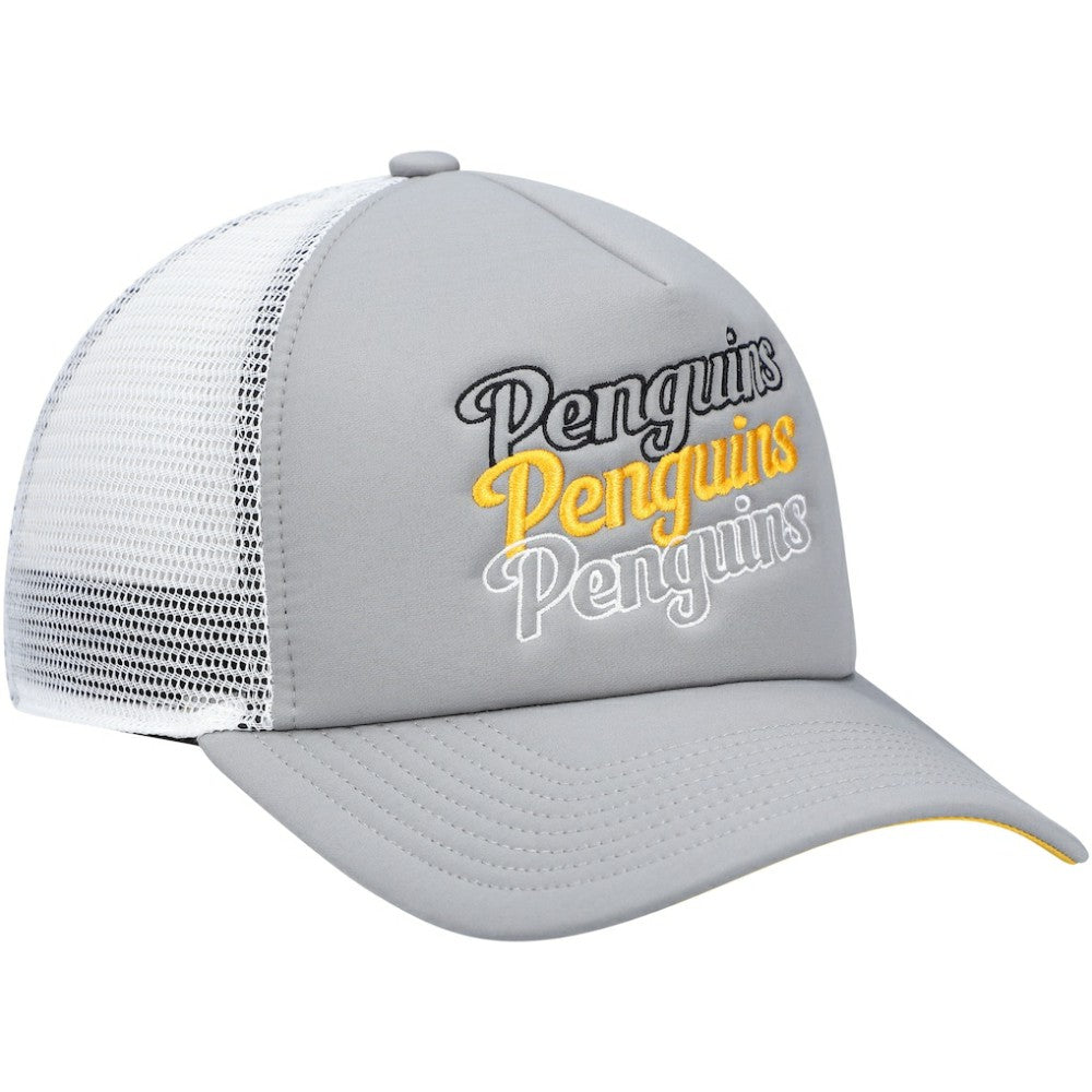 Pittsburgh Penguins adidas Women's Foam Trucker Snapback Hat - Gray/White Hats
