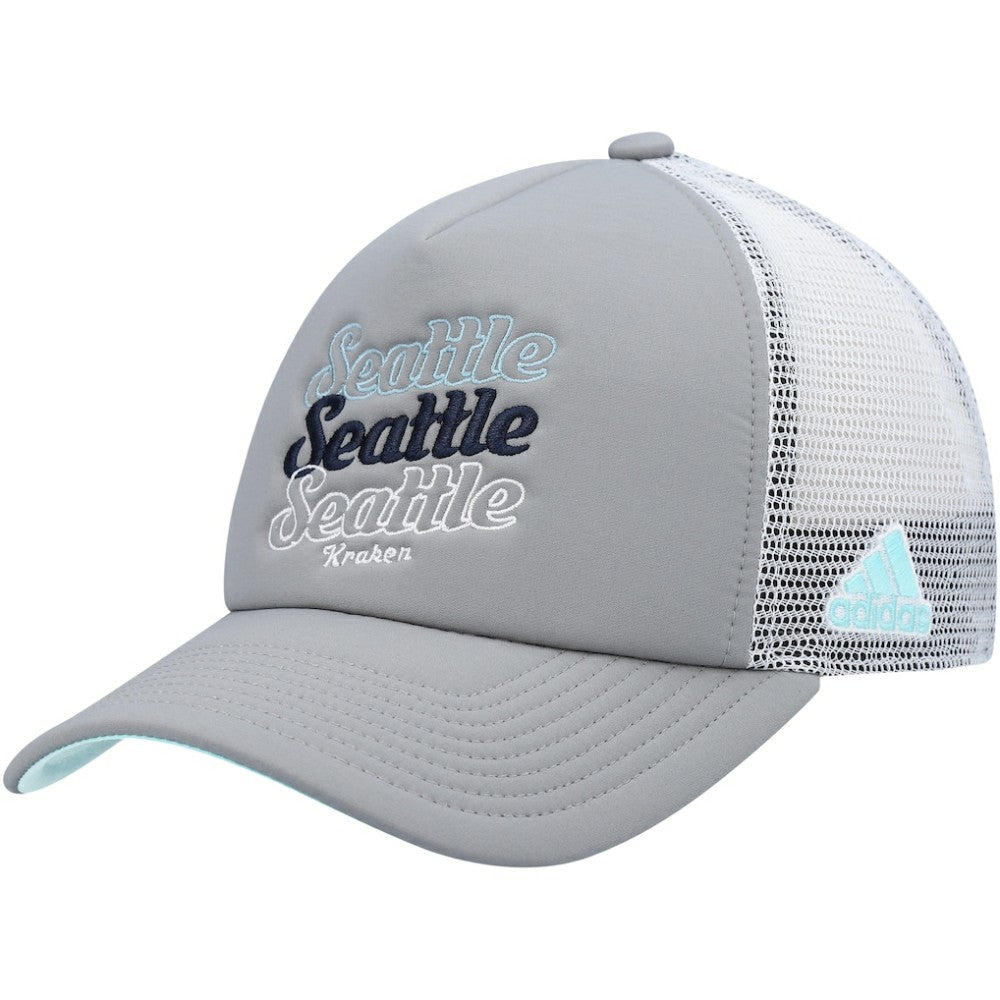 Seattle Kraken adidas Women's Foam Trucker Snapback Hat - Gray/White Hats
