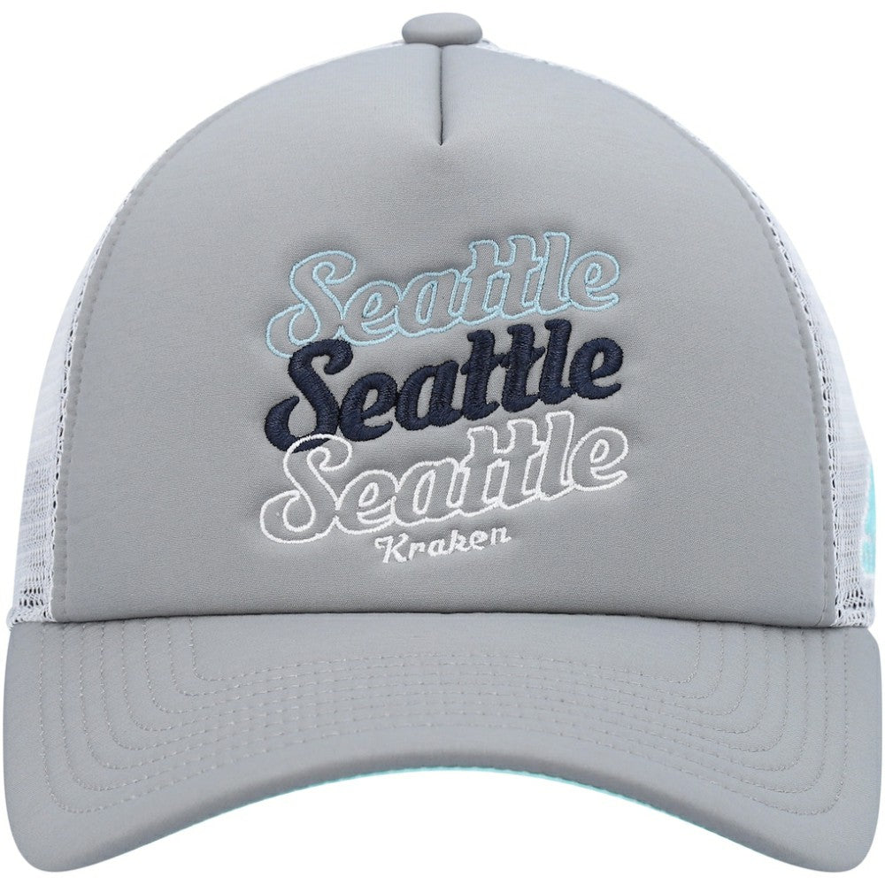 Seattle Kraken adidas Women's Foam Trucker Snapback Hat - Gray/White Hats