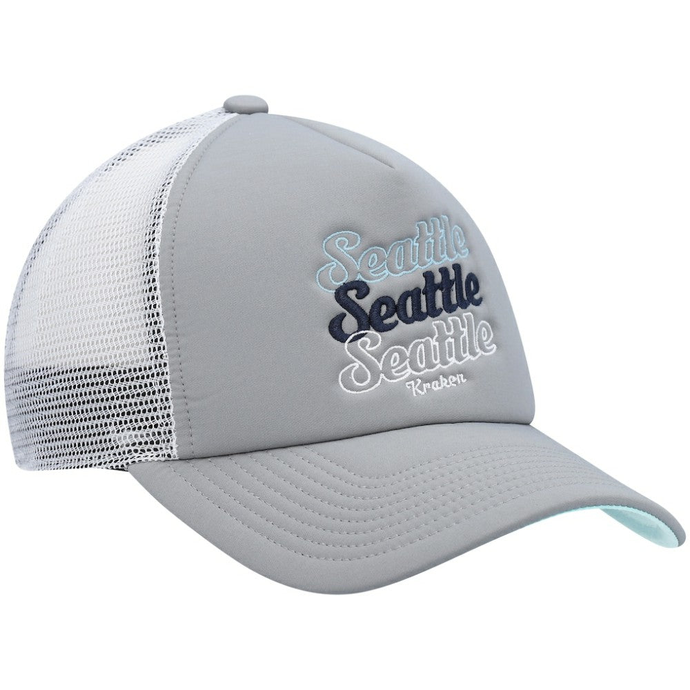 Seattle Kraken adidas Women's Foam Trucker Snapback Hat - Gray/White Hats