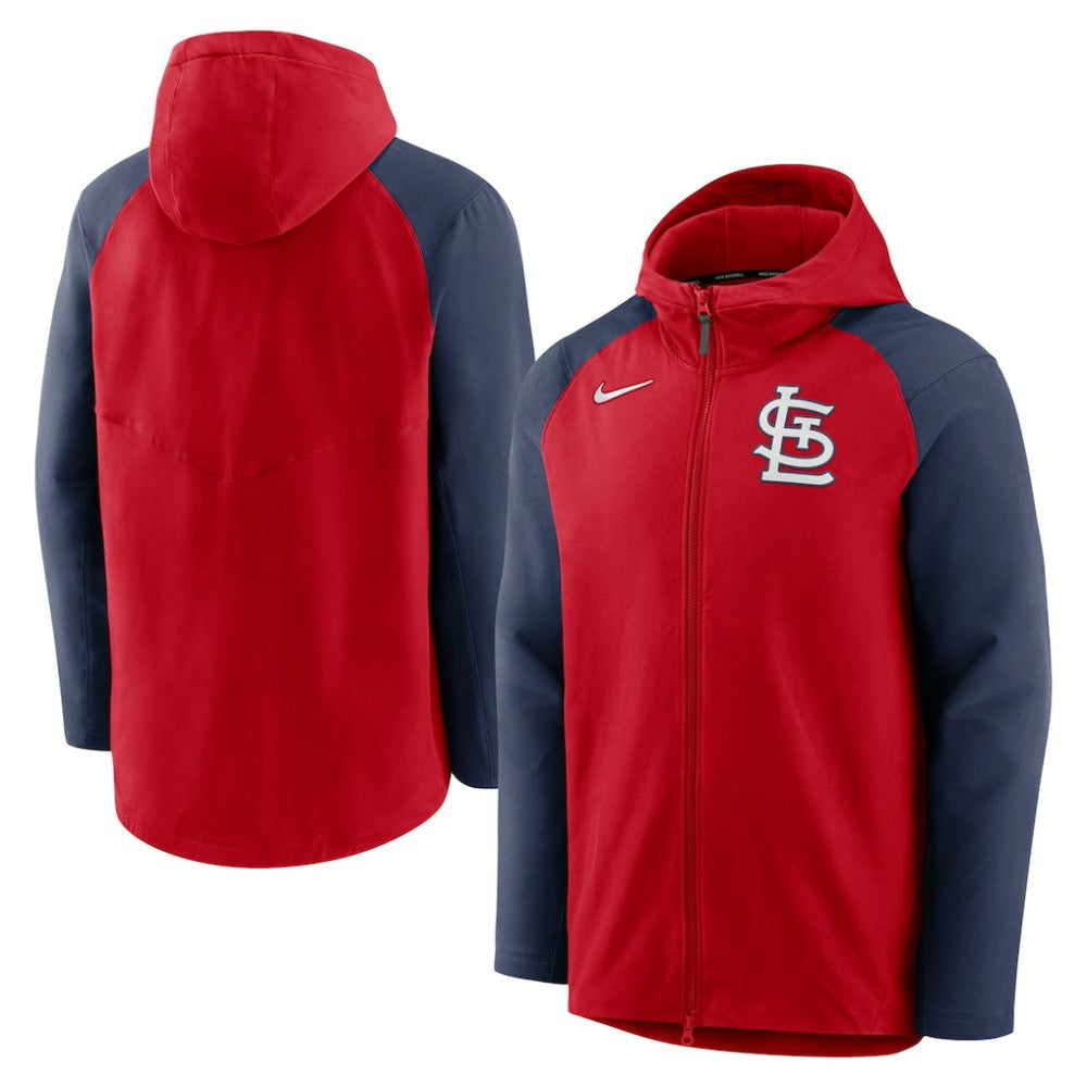 St. Louis Cardinals Authentic Collection Performance Raglan Full-Zip Hoodie Red/Navy