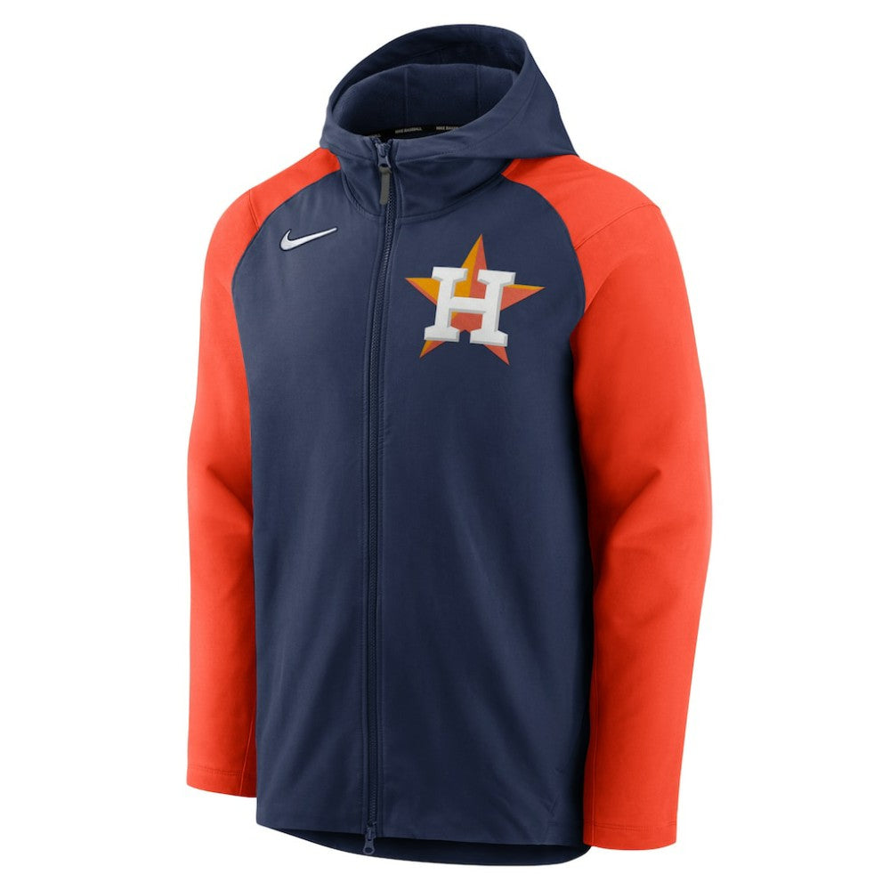 Houston Astros Authentic Collection Performance Raglan Full-Zip Hoodie Navy/Orange