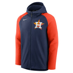 Houston Astros Authentic Collection Performance Raglan Full-Zip Hoodie Navy/Orange