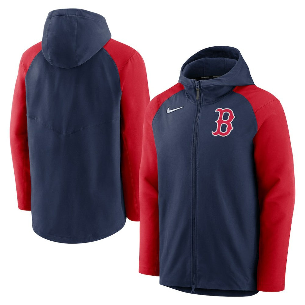 Boston Red Sox Authentic Collection Performance Raglan Full-Zip Hoodie Navy/Red