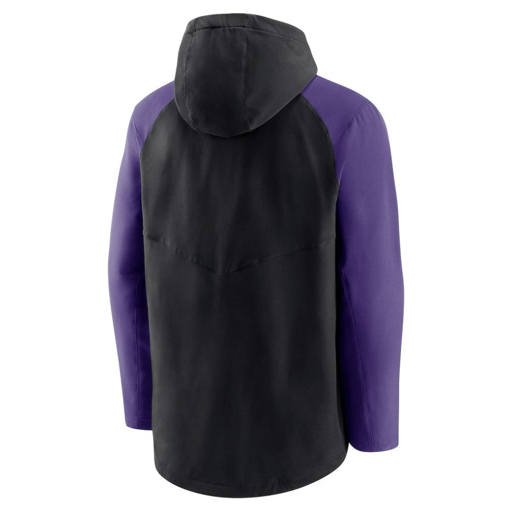 Colorado Rockies Authentic Collection Performance Raglan Full-Zip Hoodie Black/Purple