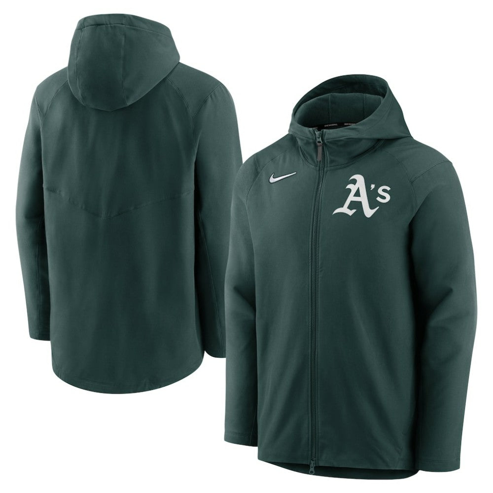 Athletics Authentic Collection Performance Raglan Full-Zip Hoodie Green
