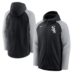Chicago White Sox Authentic Collection Performance Raglan Full-Zip Hoodie Black/Gray