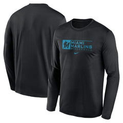 Miami Marlins Authentic Collection Performance Long Sleeve T-Shirt Black