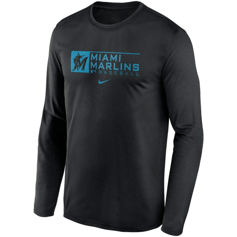 Miami Marlins Authentic Collection Performance Long Sleeve T-Shirt Black