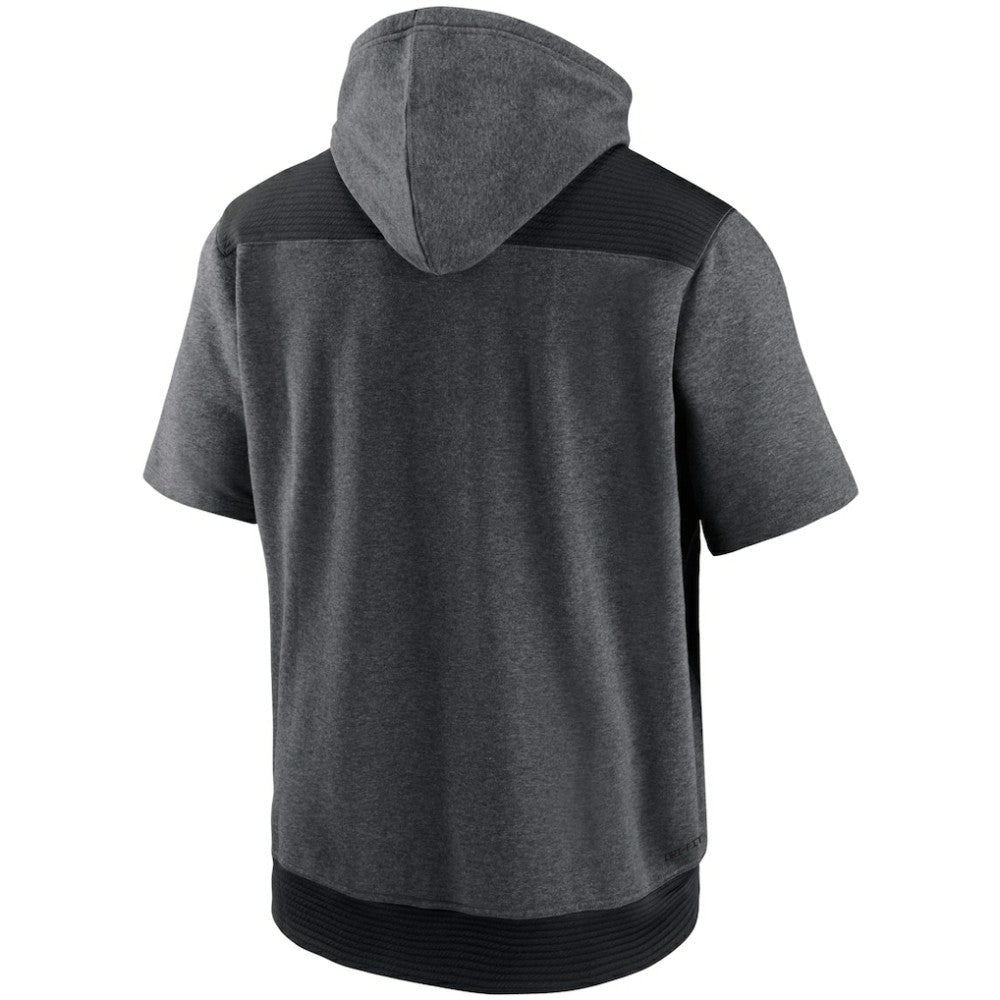Athletics Authentic Collection Dry Flux Performance Quarter-Zip Short Sleeve Hoodie Heathered Charcoal/Black
