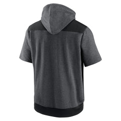 Kansas City Royals Authentic Collection Dry Flux Performance Quarter-Zip Short Sleeve Hoodie Heathered Charcoal/Black