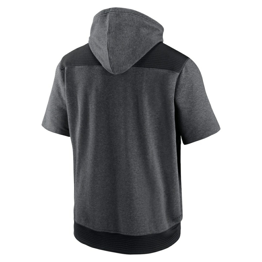 Washington Nationals Authentic Collection Dry Flux Performance Quarter-Zip Short Sleeve Hoodie Heathered Charcoal/Black
