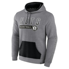 Brooklyn Nets Off The Bench Color Block Pullover Hoodie - Heathered Gray shop
