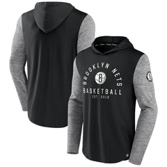 Brooklyn Nets Deep Rotation Performance Pullover Hoodie - Black/Heathered Charcoal sale