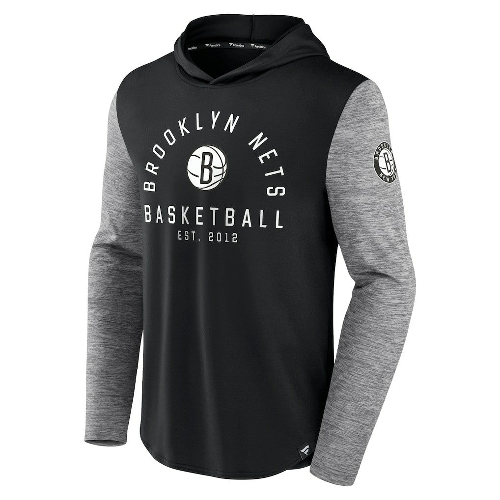 Brooklyn Nets Deep Rotation Performance Pullover Hoodie - Black/Heathered Charcoal sale