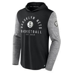 Brooklyn Nets Deep Rotation Performance Pullover Hoodie - Black/Heathered Charcoal sale
