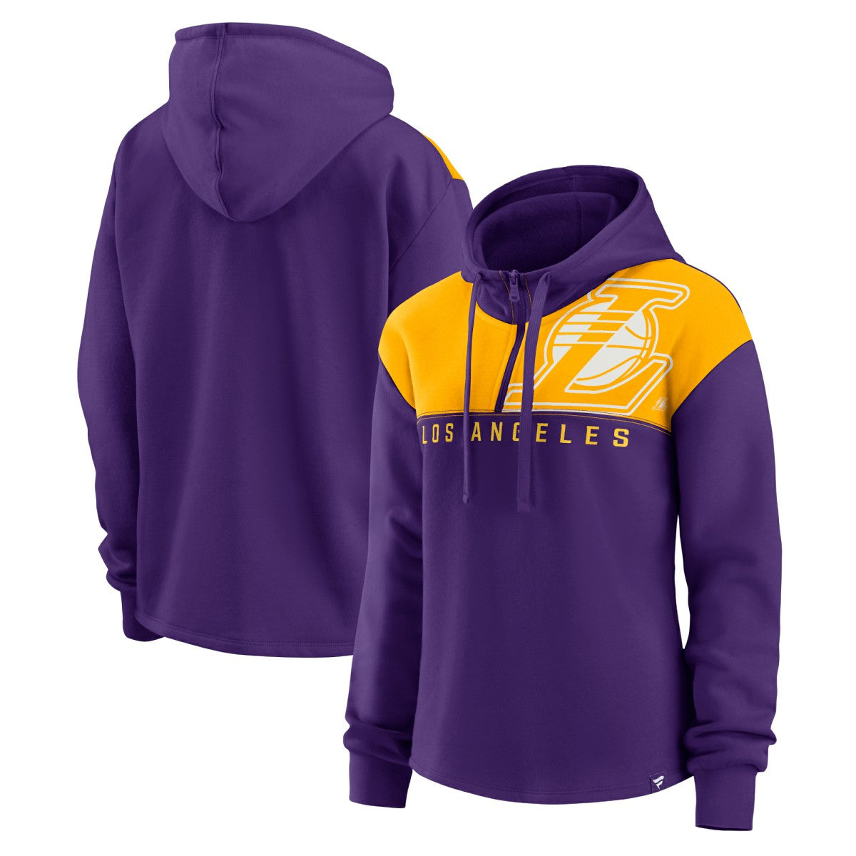 Los Angeles Lakers Women's Overslide Quarter-Zip Fleece Hoodie - Purple shop