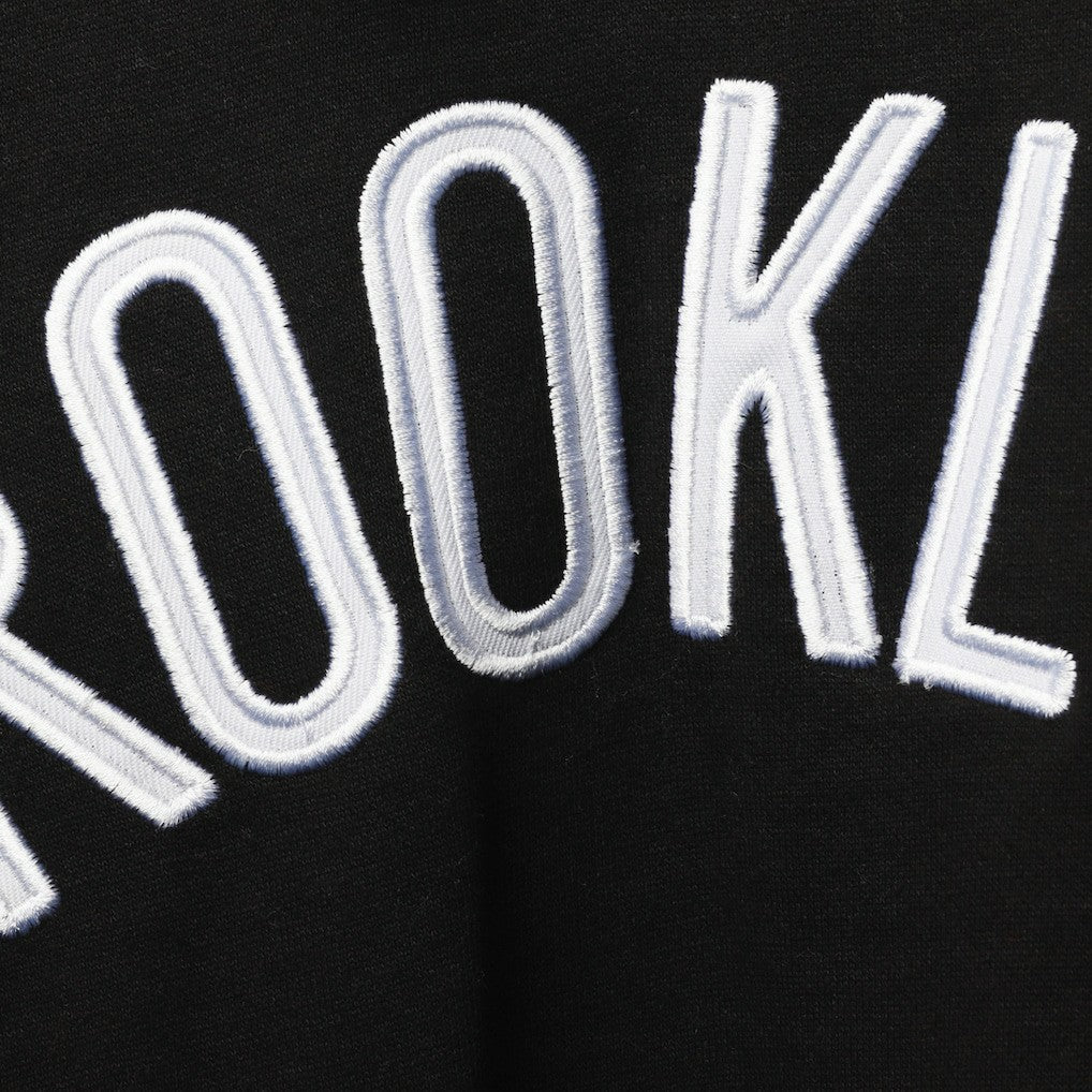 Brooklyn Nets Big & Tall Double Contrast Pullover Hoodie - Black/White sale