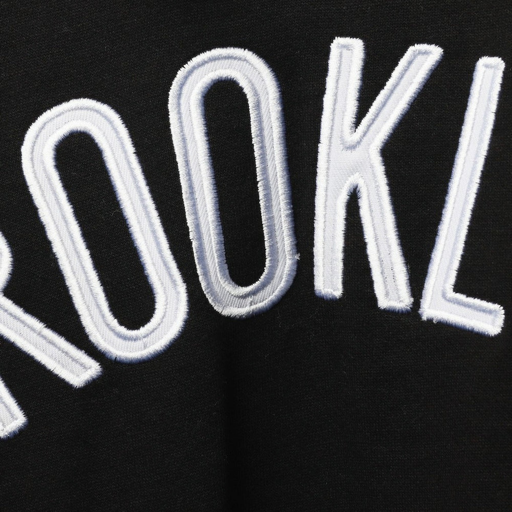 Brooklyn Nets Big & Tall Double Contrast Pullover Hoodie - Black/White sale