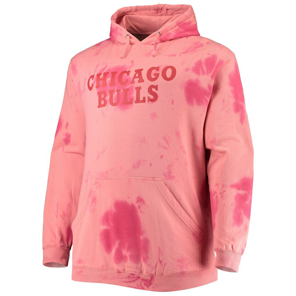 Chicago Bulls Big & Tall Wordmark Cloud Dye Pullover Hoodie - Red discount