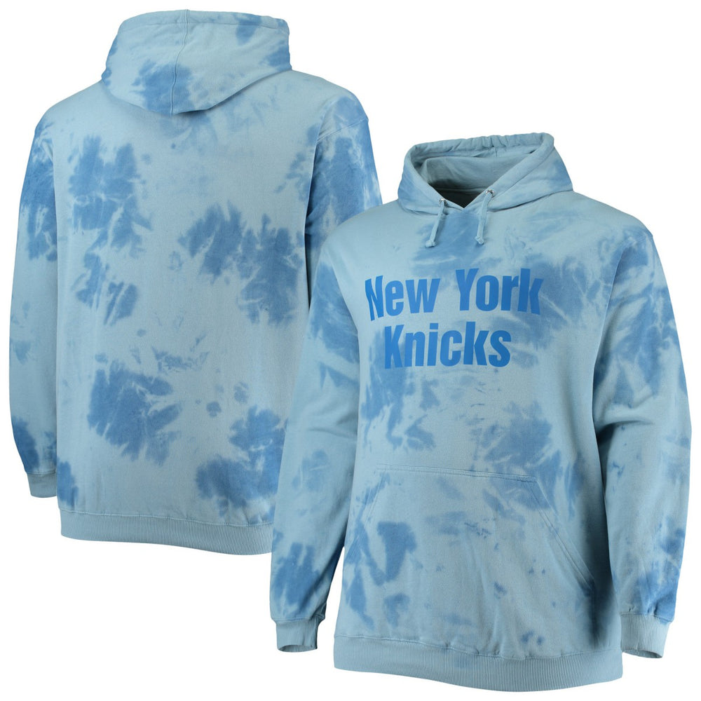New York Knicks Big & Tall Wordmark Cloud Dye Pullover Hoodie - Blue for sale