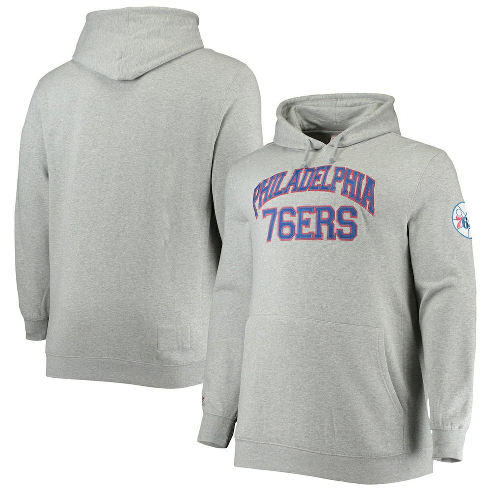 Philadelphia 76ers Hardwood Classics Big & Tall Throwback Pullover Hoodie - Heathered Gray discount