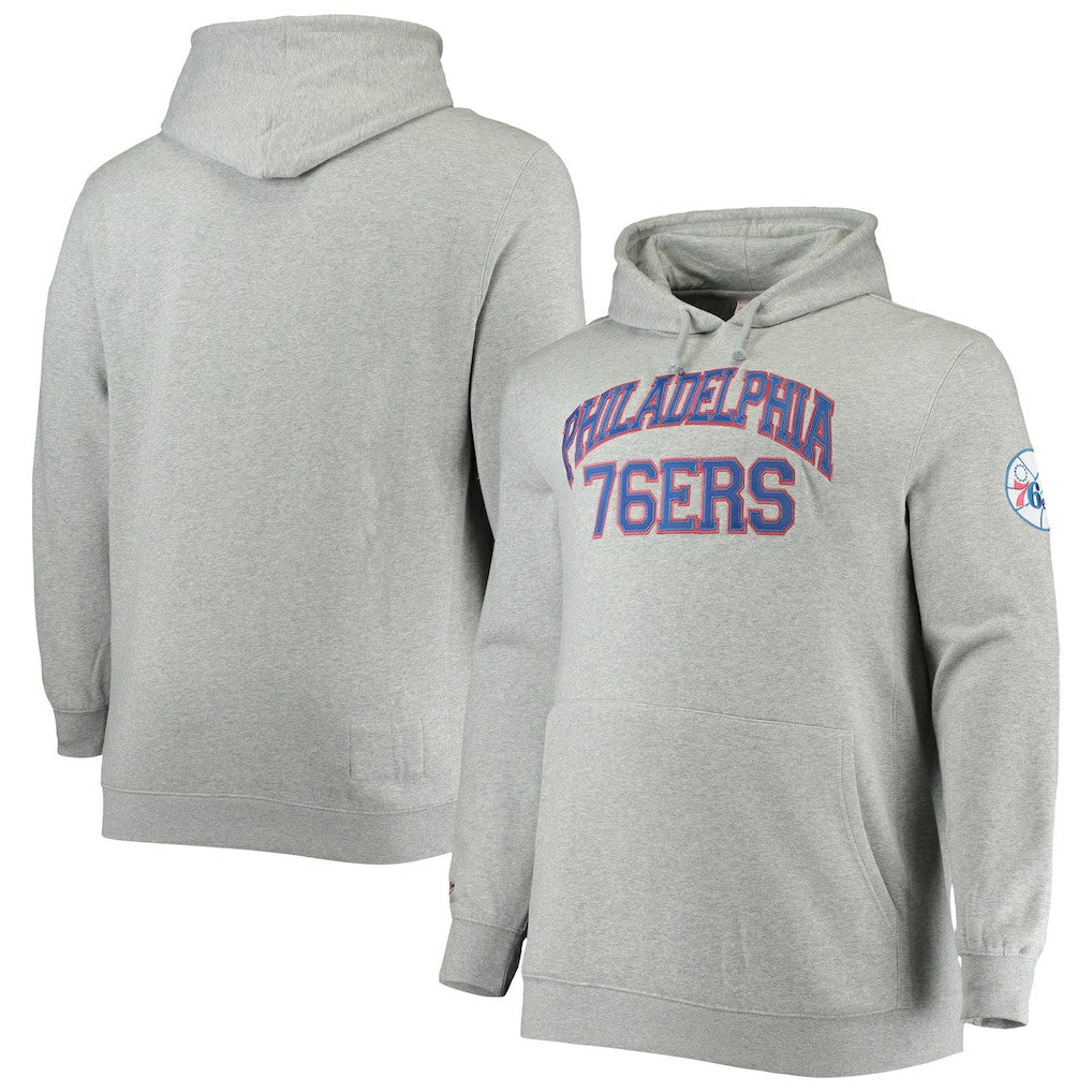 Philadelphia 76ers Hardwood Classics Big & Tall Throwback Pullover Hoodie - Heathered Gray discount