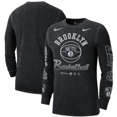 Brooklyn Nets Courtside Retro Elevated Long Sleeve T-Shirt - Black sale