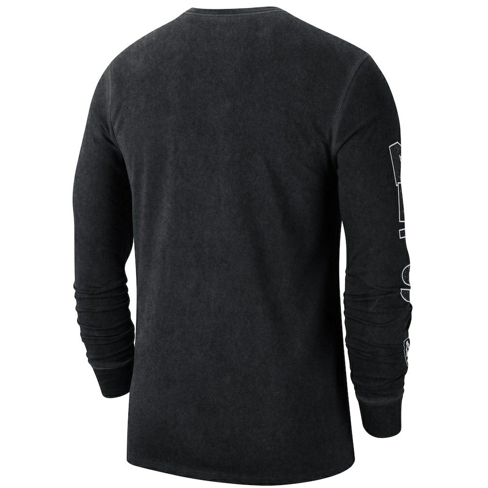 Brooklyn Nets Courtside Retro Elevated Long Sleeve T-Shirt - Black sale