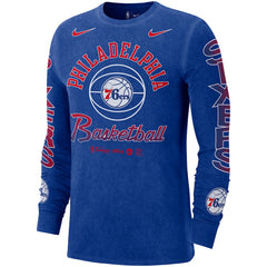 Philadelphia 76ers Courtside Retro Elevated Long Sleeve T-Shirt - Royal sale
