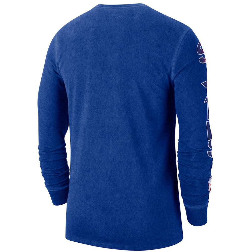 Philadelphia 76ers Courtside Retro Elevated Long Sleeve T-Shirt - Royal sale