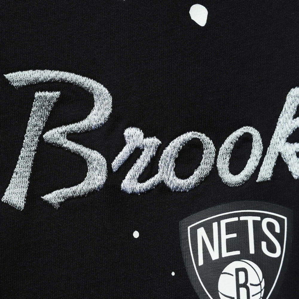 Brooklyn Nets Women's Courtside Splatter Cropped T-Shirt - Black on sale