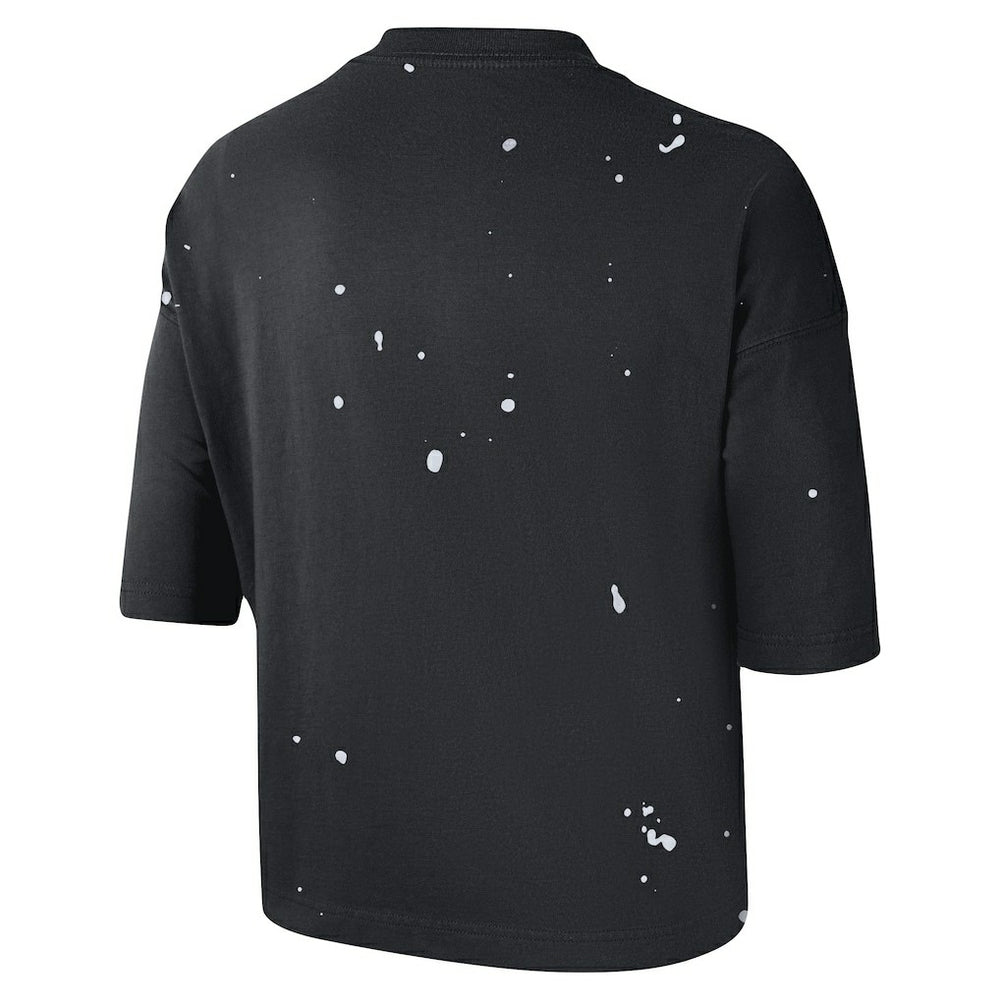 Brooklyn Nets Women's Courtside Splatter Cropped T-Shirt - Black on sale