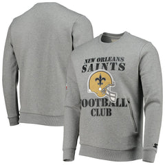 New Orleans Saints Starter Locker Room Throwback End Zone Pullover Sweatshirt - Gray outlet