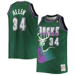 Ray Allen Milwaukee Bucks Big & Tall 1996/97 Hardwood Classics Swingman Jersey - Hunter Green cheap