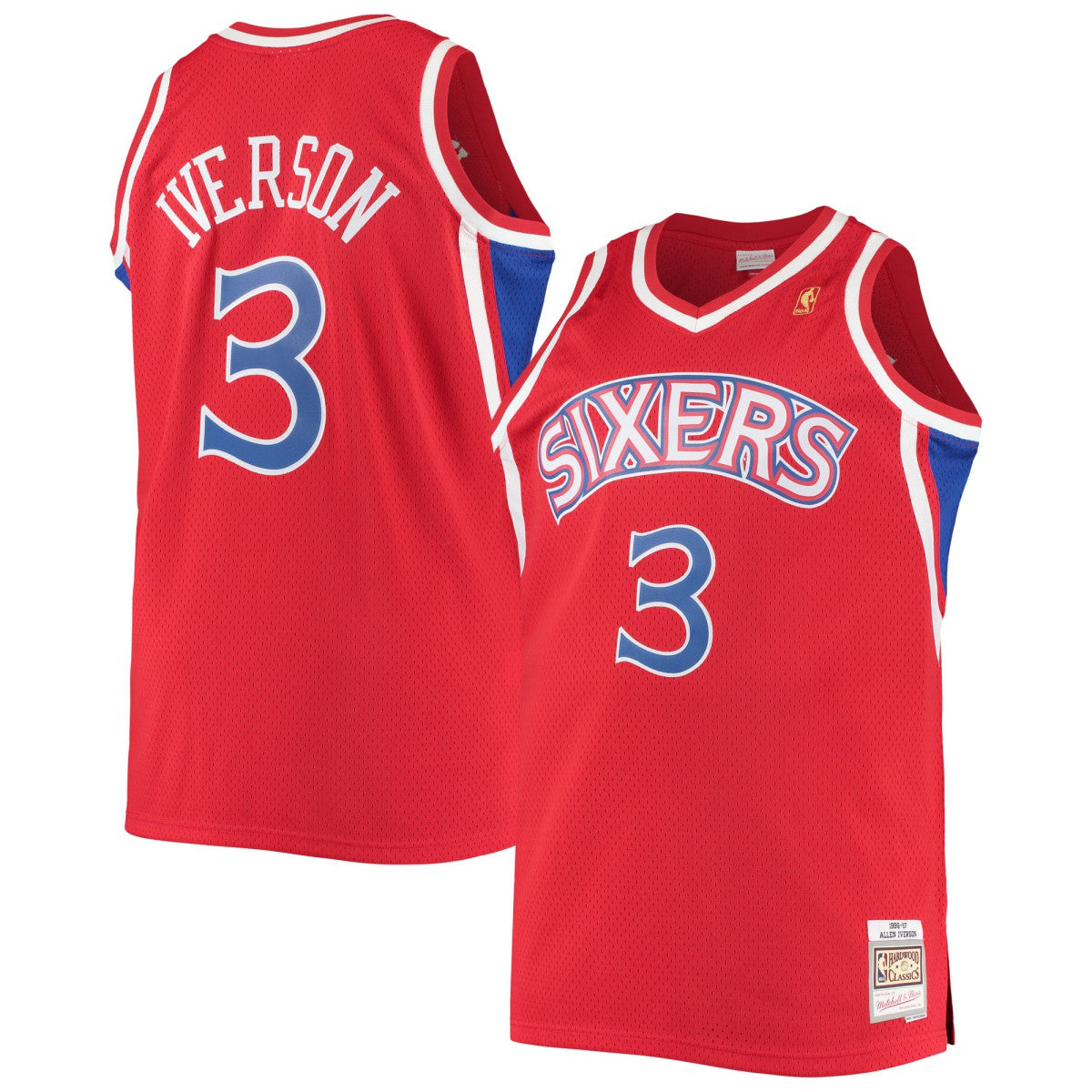 Allen Iverson Philadelphia 76ers 1996/97 Big & Tall Hardwood Classics Swingman Jersey - Red discount