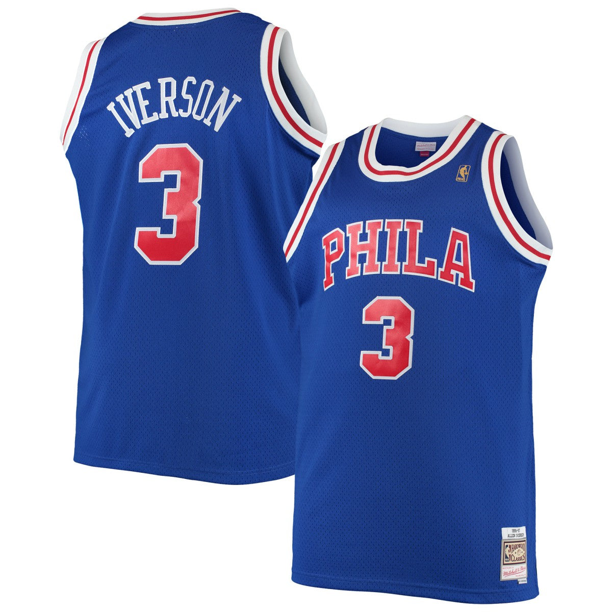 Allen Iverson Philadelphia 76ers 1996/97 Big & Tall Hardwood Classics Swingman Jersey - Royal outlet