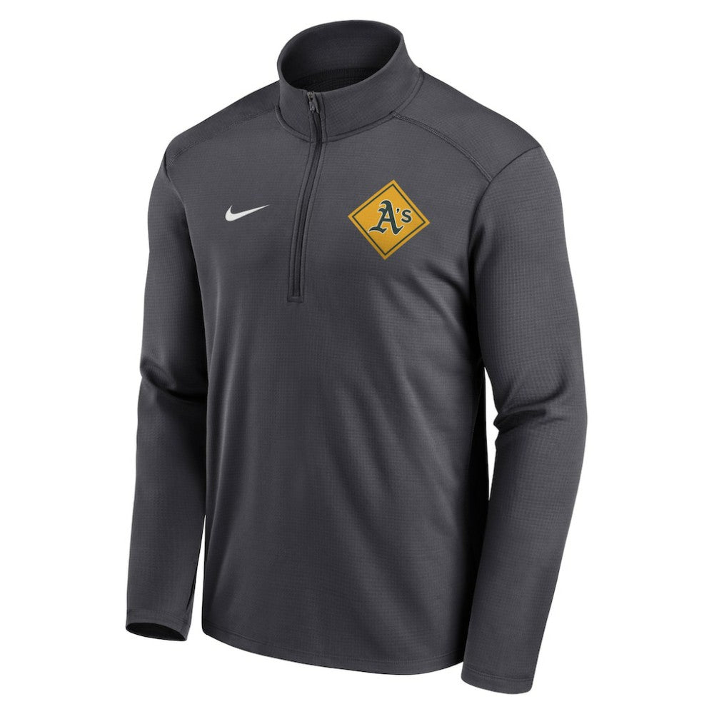 Athletics Diamond Icon Pacer Performance Quarter-Zip Windbreaker Top Anthracite